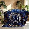 Custom Name Personalized Chelsea Football Club Print Blanket, Home Decor, Bedroom, Sofa, Camping, Couch, Gifts for Birthday Christmas