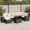 VidaXL Garden Lounge Set 5 Pcs with Cushions Black Wicker Acacia, Outdoor Sofa Set, Garden Furniture 3328092
