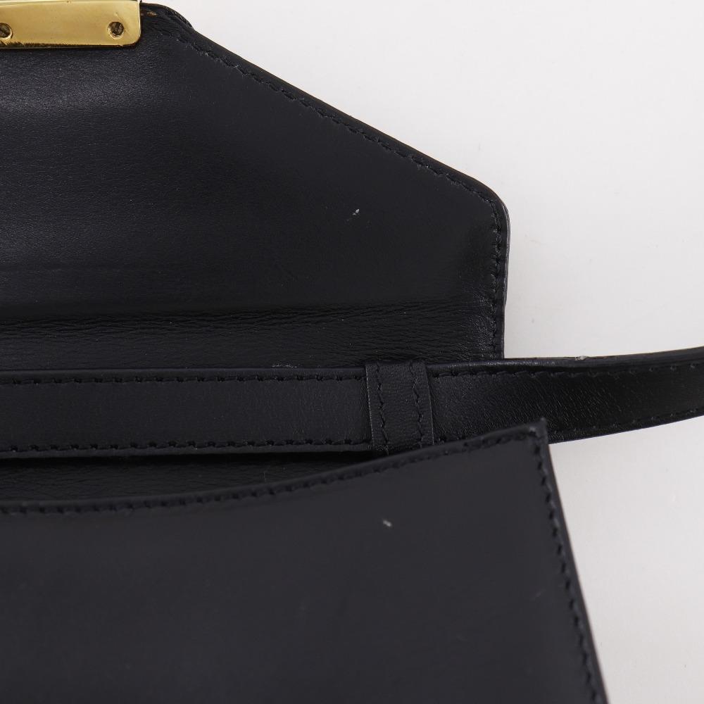 Salvatore Ferragamo Pochette Shoulder Bag DQ-21 5640 2-way clutch black leather Women Used