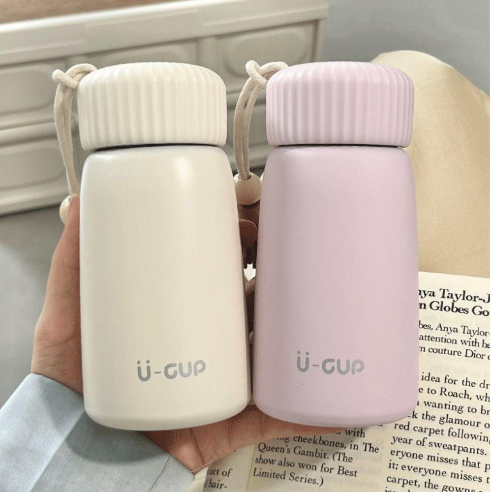 Simple 250/400ml Insulated Water Bottle Leak-proof Pocket Flask Mini Thermal Cup Portable Stainless Steel Travel Coffee Mug