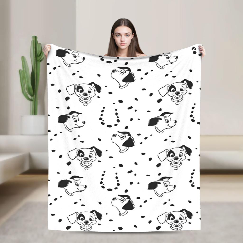 101 Dalmatians Cute DOG Pattern Blanket Anime Wool Vintage Warm Throw Blankets for Home Restaurant  Winter