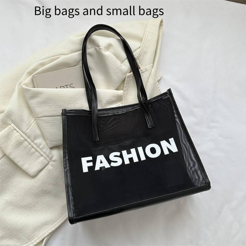 

2023 Summer New Korean Style Shoulder Bag For Women Street Fashion Pvc Tote Bag Large Capacity Casual Commuting Bag чёрный