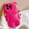 Custodia Carina Coreana 3D Cartoon Orso Rosa per iPhone 14 13 12 11 15 16 17 Pro Max Air Animale Adorabile Antiurto Morbida Cover Posteriore