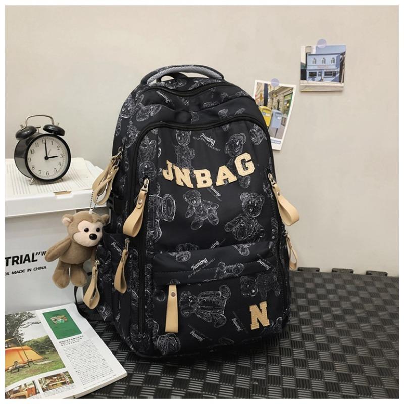Wind bear schoolbag female junior high school student large capacity backpack college student cool light backpack