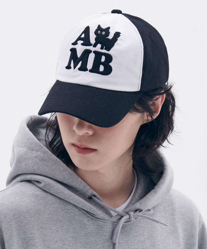 AMBLER Amb Cat Embroidered Ball Cap Ah601 (Black)