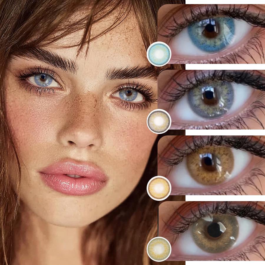 FRESHLADY Natural Color Contact Lenses 14.0mm Yearly Soft Cosmetic Lenses for Eyes, 40% Water Content, Daily & Party Makeup Use