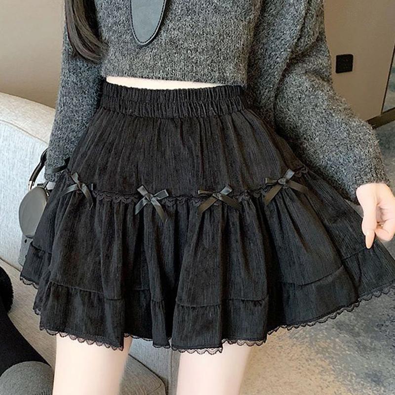 

Милая кружевная юбка-бантик с бантом, женская плиссированная корейская юбка с высокой талией, шикарная пышная юбка, модная красивая стильная лоскутная однотонная студенческая юбка S абрикосовый
