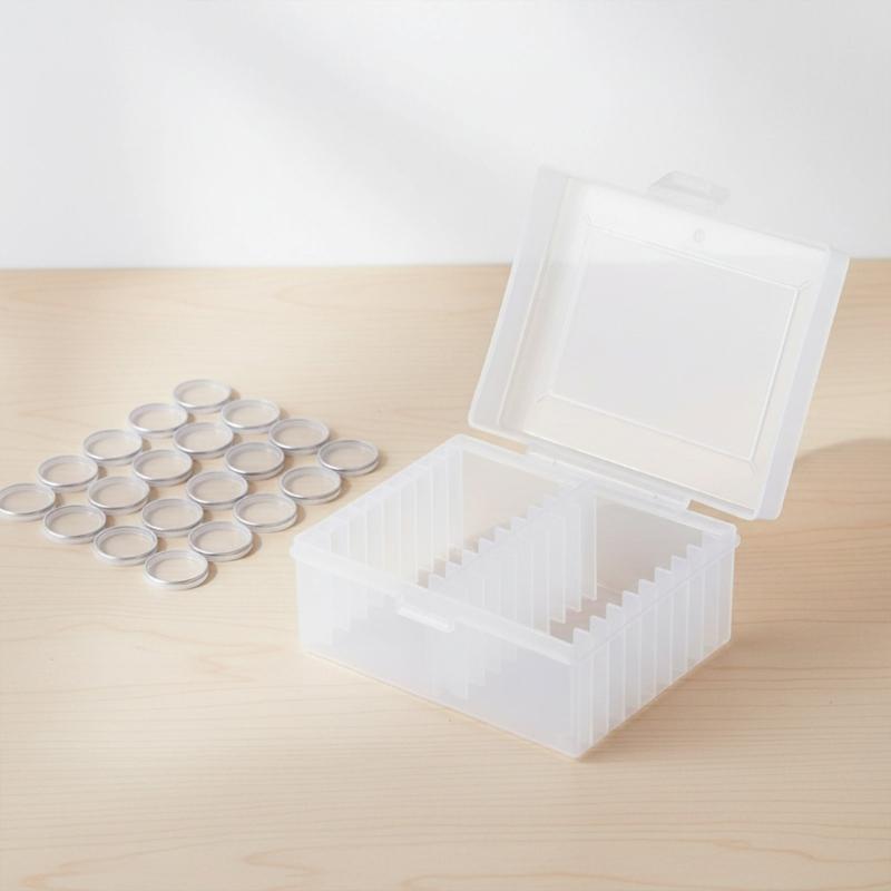 Clear Round Plastic Coin Holder For Easy Viewing And Display Of Collectible Items With Protective Cover