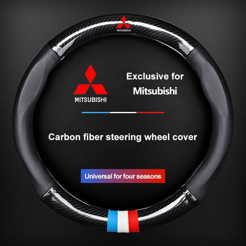 Car Steering Wheel Cover Breathable Anti Slip PU Leather Steering Cover For Mitsubishi Lancer Ralliart 10 3 9 EX Outlander 3 ASX L200 Accessories