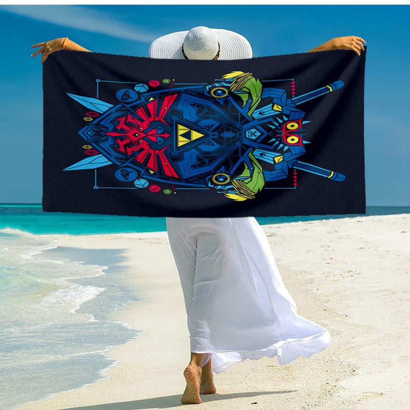 Heroic Legend Crest Beach Towel, Super Soft Microfiber, Gift for Her/Him, Birthday, for Pool, Beach, Travel, Home Decor Fan gifts