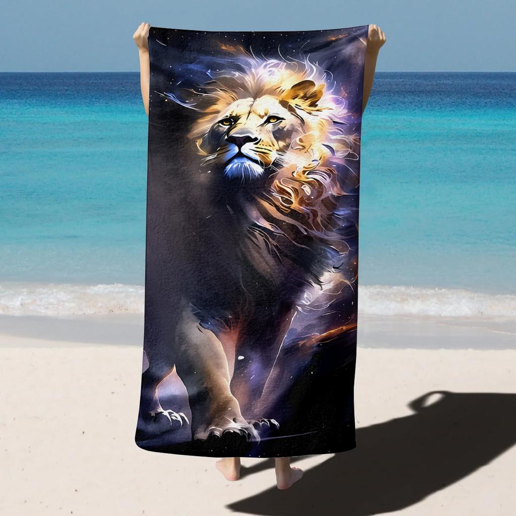 1PC White Shark Animals Paint for Family Friends Gifts Towel Quick-Dry Beach Towel For Yoga Tourism Beach GYM Camping Swimming