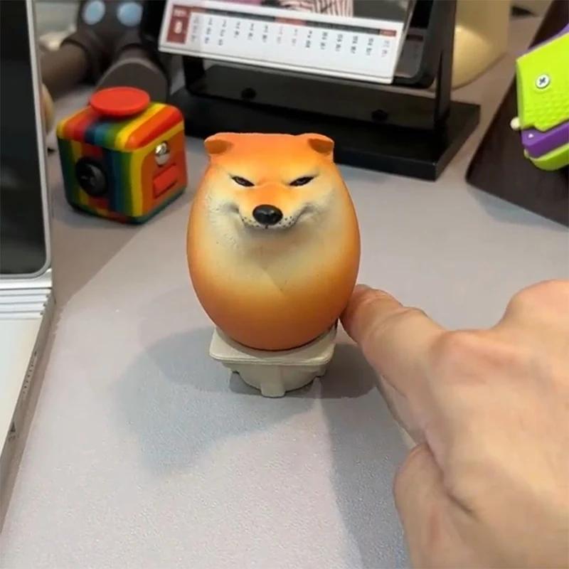 Dog & Egg Decorations Creative Shiba Inu Realistic Egg Shape Desk Decor for Home Offices Fun Christmas Gifts Home Decor Figurine