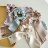 Silk Ribbon Scrunchie Hair Tie with Long Large Velvet with Metal Elegant for Perfect for Entrance and Pale Purple Ribbon, Logo, Women, Graduations,