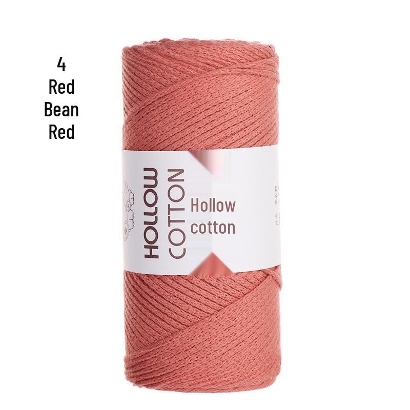 2mm Hollow Pure Cotton Scarf & Bag Yarn for DIY Crochet and Handwoven Projects