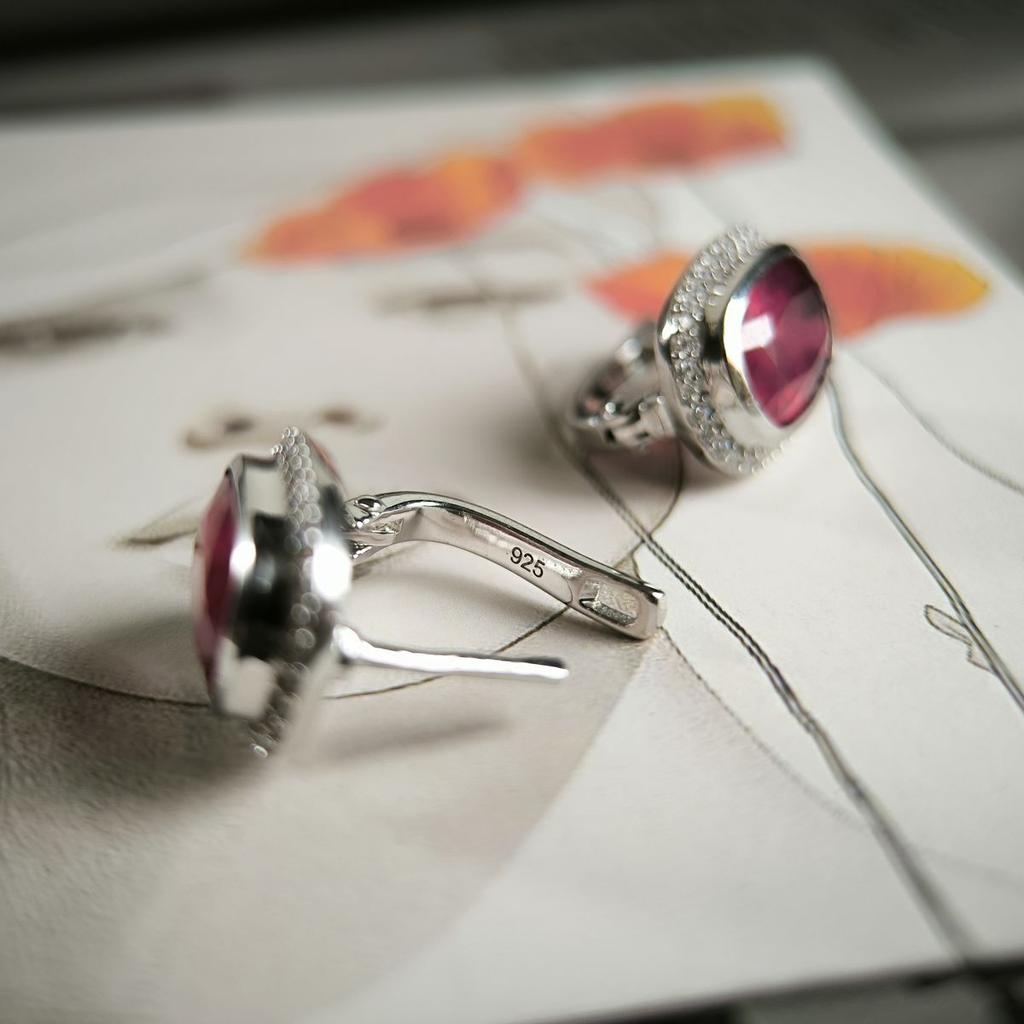 Silver Earrings with Natural Ruby 12.095ct (2188018)