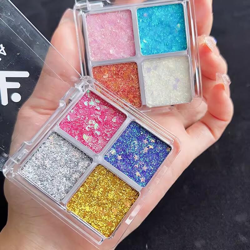 Dikalu Four-Color Glitter Eyeshadow Palette
