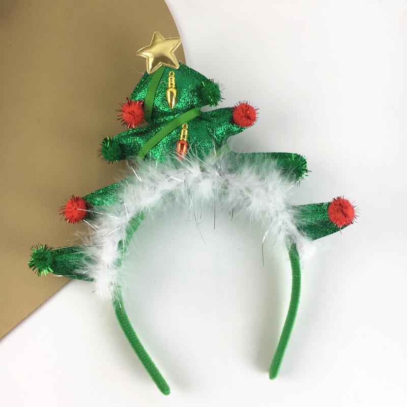 Weihnachts Rentier Geweih & Baumglocke Stirnband mit Haarspangen - Süßes Feiertags-Party-Accessoire