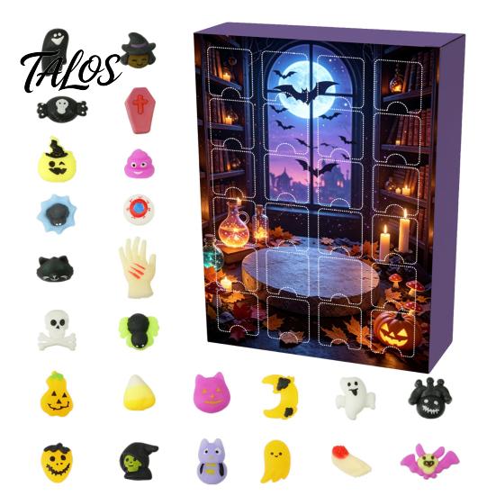 Fidget Toys for Anxiety Halloween Advent Calendar 2026, 24 Pcs Mini Squeeze Figures Countdown Calendar, Novelty Party Supplies Slow Rising Stress