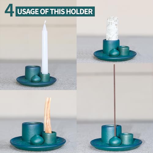 Palo Santo Sticks Holder, Multi-Purpose Handmade Ceramic Incense Burner for Palo Santo Incense Sticks, Sage Holder for Burning, Ash Catcher Tray