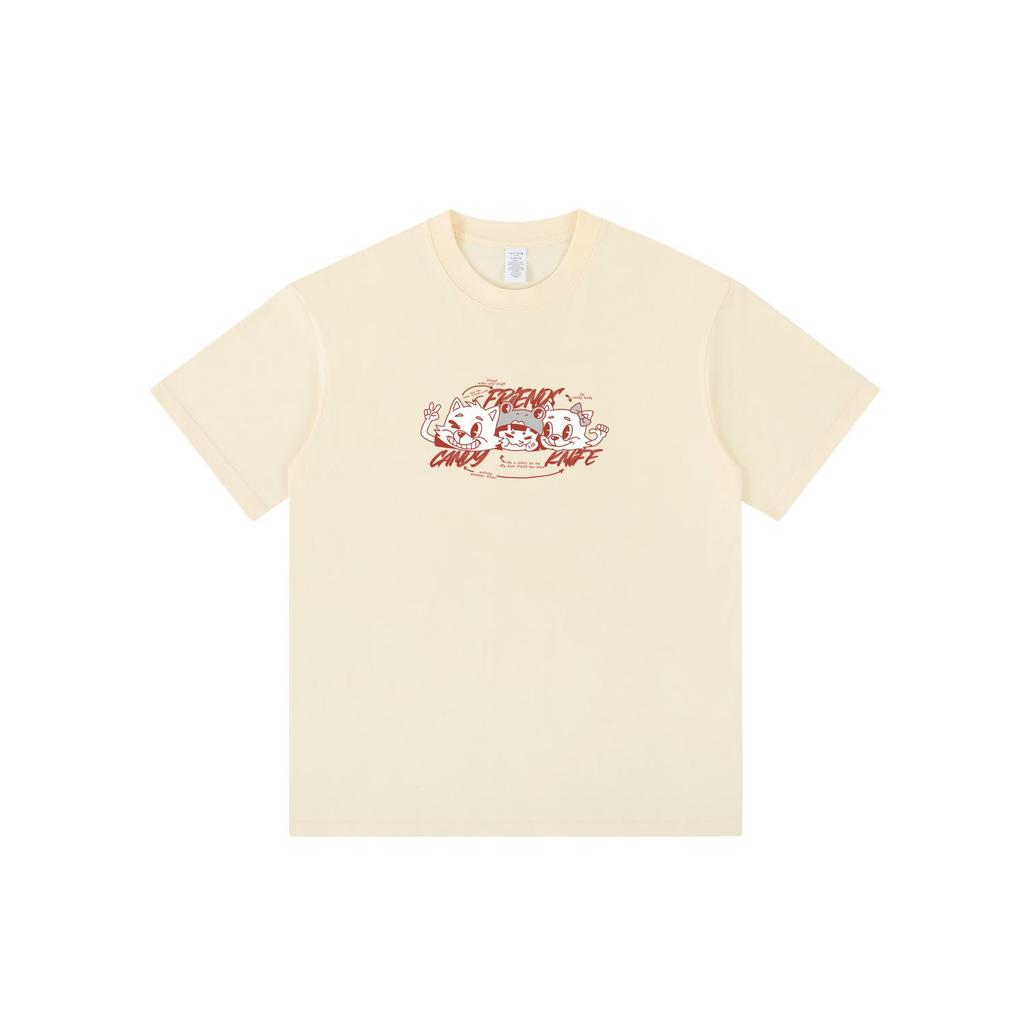 Trendmarke Japanischer Stil Lockerer Schnitt Cartoon Anime Print Baumwolle Unisex T-Shirt