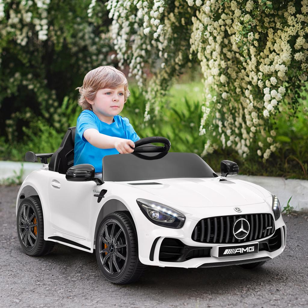 Electric Children's Car, Mercedes, 3-5 Km/h, Remote Control, Lights & Music, White