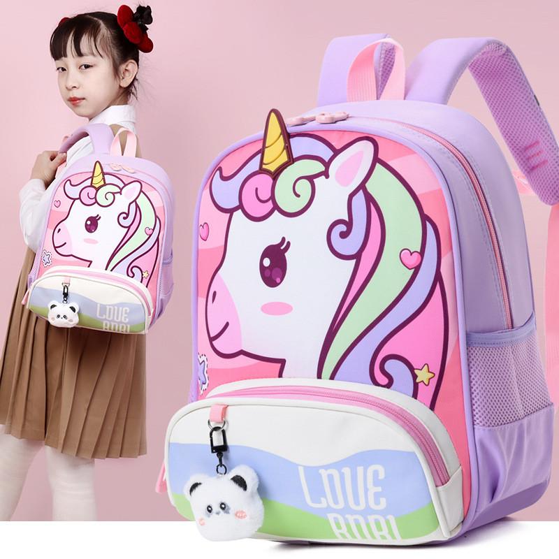Unicorn Kids Backpack Cartoon Oxford Fabric School Bag With Air Cushion Straps For Children