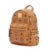 MCM Stark Classic Double-Sided Studded Coated Canvas And Leather Trim Backpack Mini Unisex Backpack Brown Cognac MMKAAVE13CO001