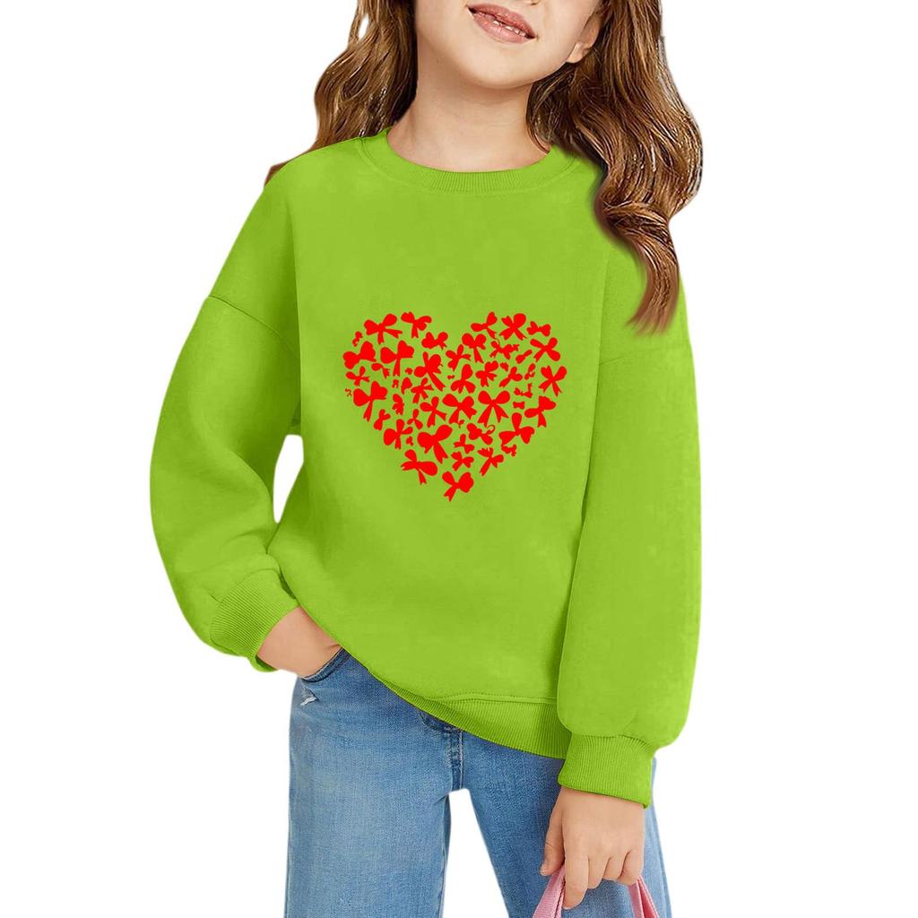 Mädchen Rundhals-Pullover für Kinder Bedruckte Baby-Oberteile Valentinstag