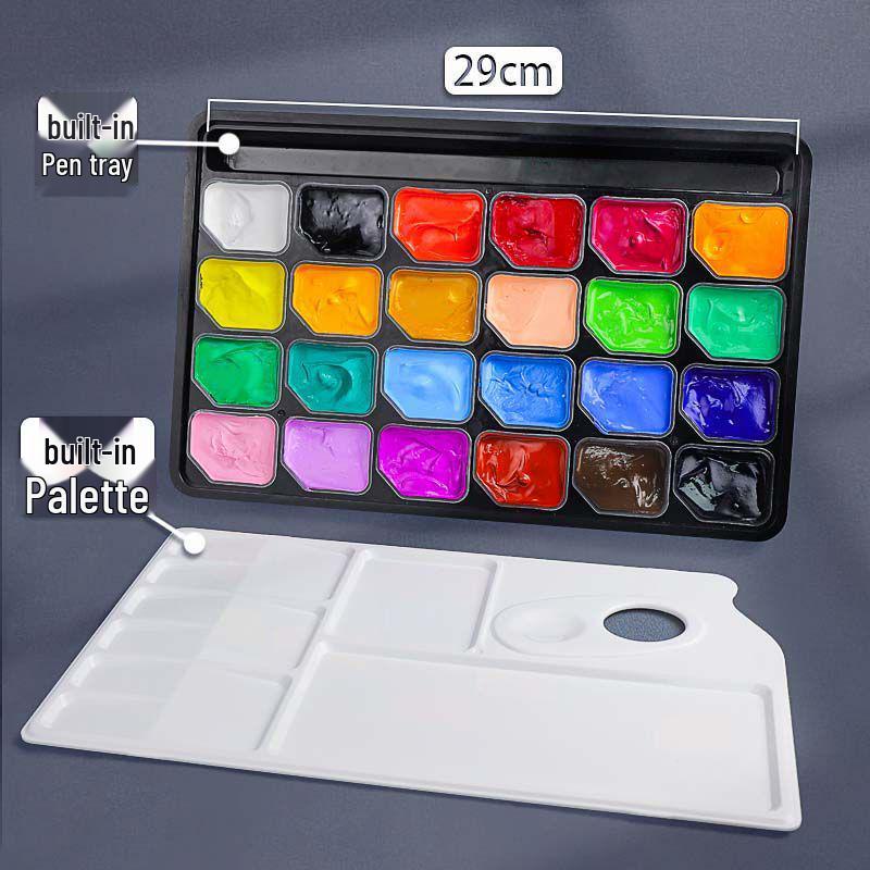 Memory Jelly Pigment Set: 24 Colors 30ml Gouache Paint for Beginner & Student Artists