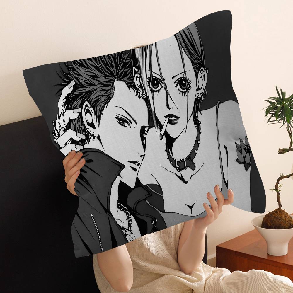Anime N-NANA Black and White Comics Pillow Cover Sofa Cushion Cover Home Room Decoration Children Gift