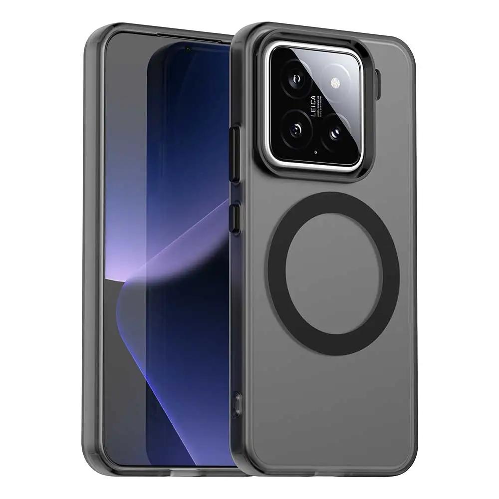 

Для Mi 15 чехол для Magsafe Magnetic Wireless Charger Back Case для Xiaomi 15 Pro Xiaomi15 14T 14 T Pro 14 Civi Ultra Candy Color Soft Silicone Shell For Xiaomi 15 серый