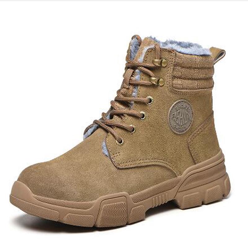 

Модная зимняя и осенняя защитная обувь сварщика из стали, устойчивая к ударам и проколам, износостойкая рабочая обувь из коровьей кожи D27 46 чёрный