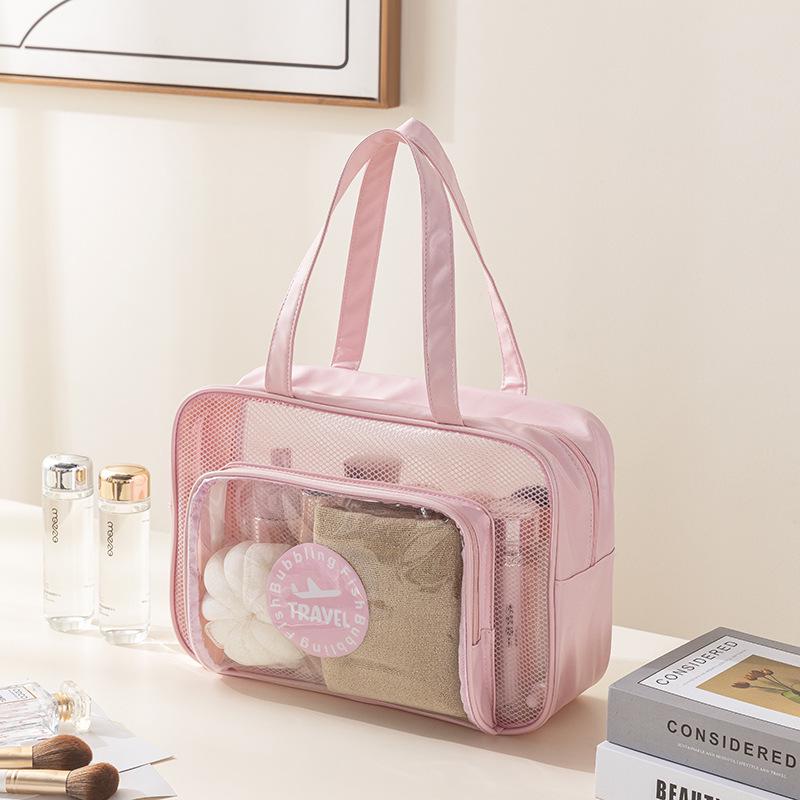Large Waterproof PU Travel Bag - Wet/Dry Separation, Portable Fitness & Toiletry Storage