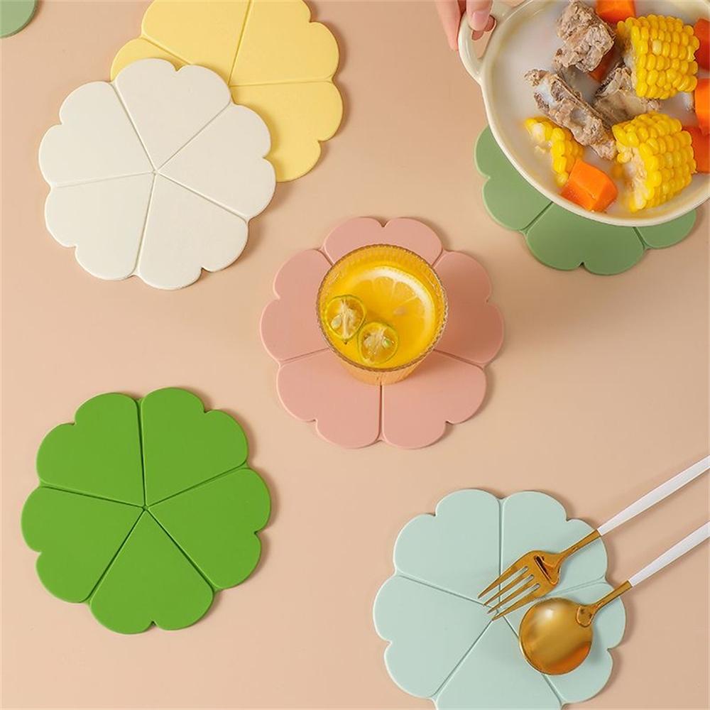 Flower Silicone Heat Insulation Mat Creative Table Mat Cup Mat Heat-Resistant Table Mat Pot Mat High Temperature Resistance