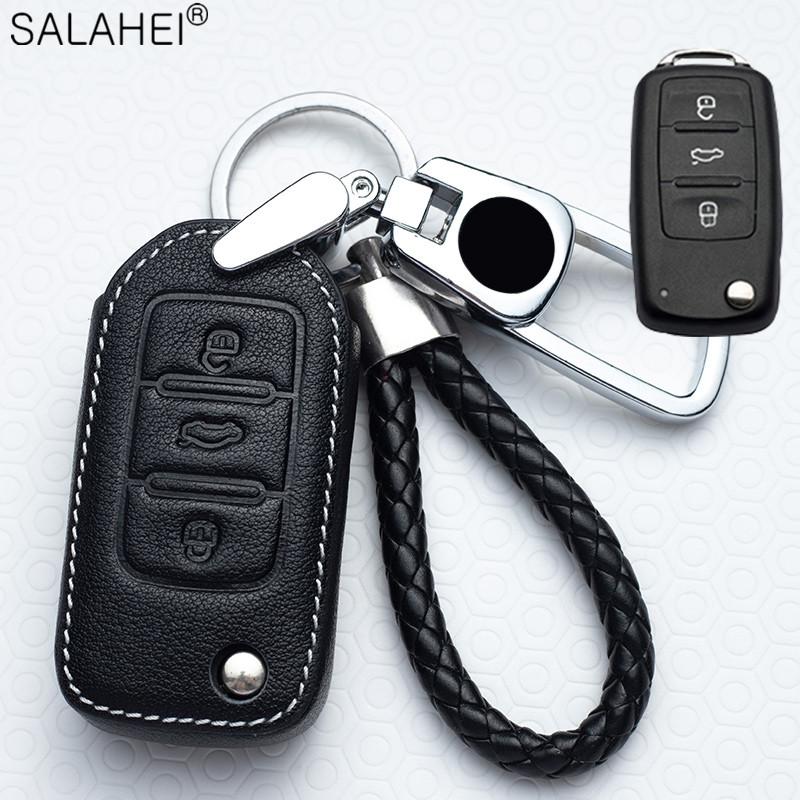 Car Key Case For VW Volkswagen Polo Golf 4 5 6 7 T5 Passat B6 B5 B8 Magotan For Skoda Octavia A5 A7 Kodiaq Seat Leon Ibiza Ateca