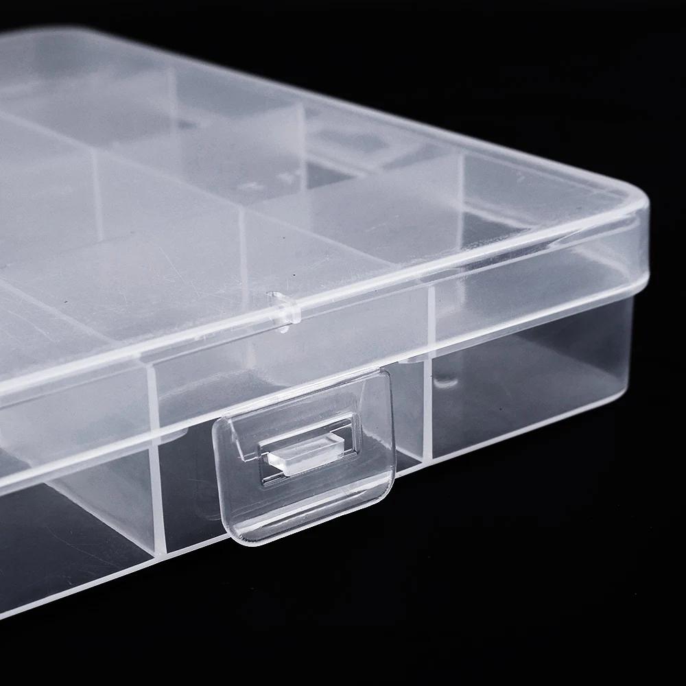 Square Plastic Transparent Storage Box Jewelry Beads Container Fishing Tools Accessories Box Small Items Sundries Organizer Case