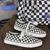 Fleece Black and White Checkerboard Shoes 2025 Winter New Two Cotton Thermal Canvas Shoes Women's Korean Version Couple Board Shoes Men