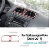 Pegatina Real de Fibra de Carbono Suave Para Volkswagen VW Polo MK5 6R 2010 2011 2012 2013 2014 LHD RHD Embellecedor de Salida de Aire de la Consola Central del Coche