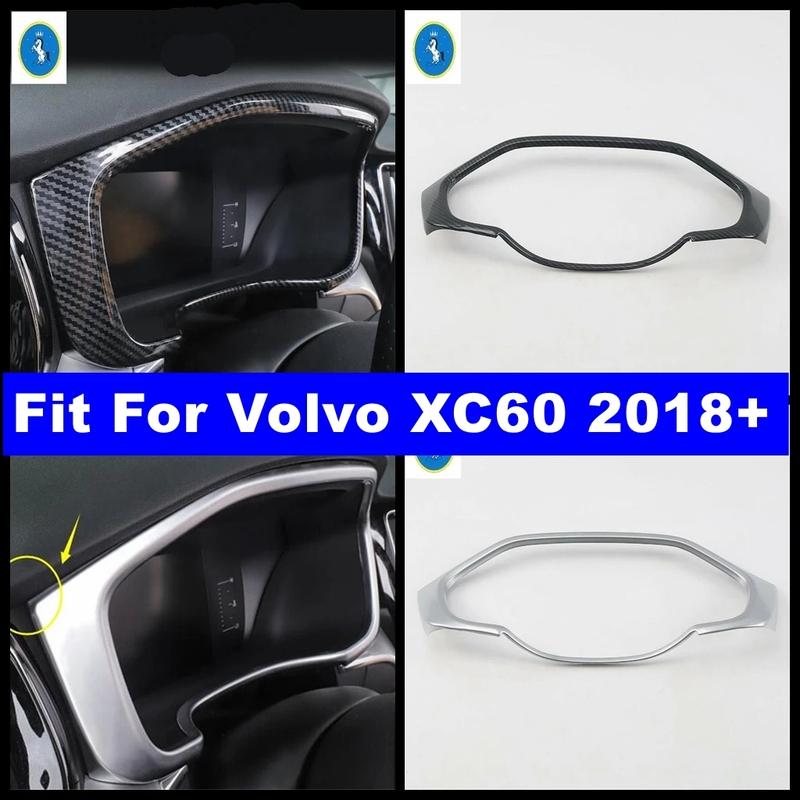 Matte / Carbon Fiber Look Car Interior Refit Dashboard trument Screen Decor Accessories Cover Trim For Volvo XC60 2018 - 2024