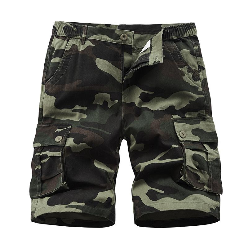 Men's Summer Camo Cargo Shorts Teenagers Casual Knee Pants Trendy Oversized Loose Outdoor Streetwear Breathable Fashion Short Trousers Daily Wear