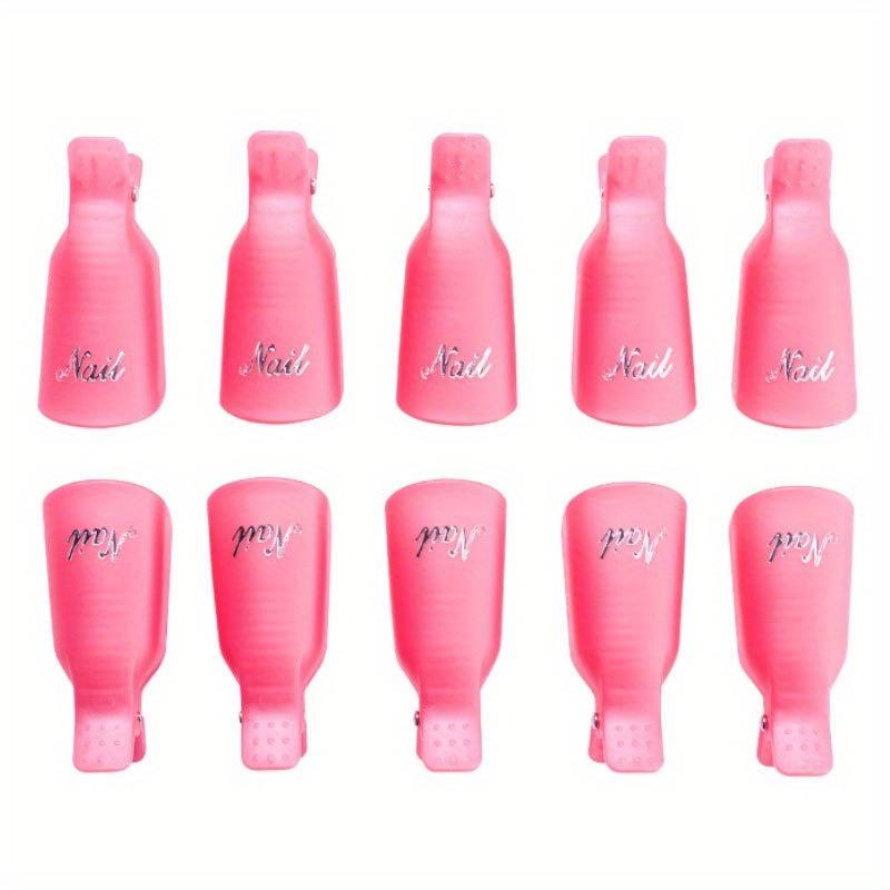 10 Stück/Beutel Nagel Acryl Entferner Clip zum Entfernen von UV LED Gel Lack Lila Rosa Maniküre Werkzeuge Nagelzubehör für Profis