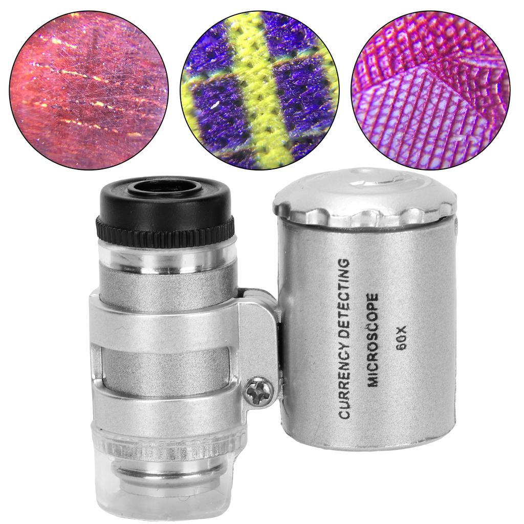 60X LED Magnifier UV Currency Detector Lamp Portable Jewelry Identification Magnifying Glass