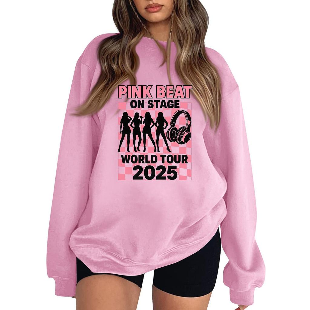 Damen Modisches Und Lässiges Langarm Rundhals Bedrucktes Sweatshirt