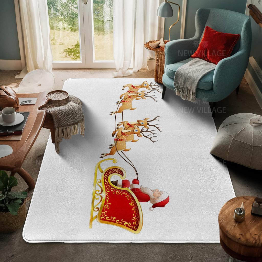 House Entrance Carpet Home Door Mat Living Room Bath Foot Bathroom Non-slip Water Absorption Rugs Bath Merry Christmas Winter