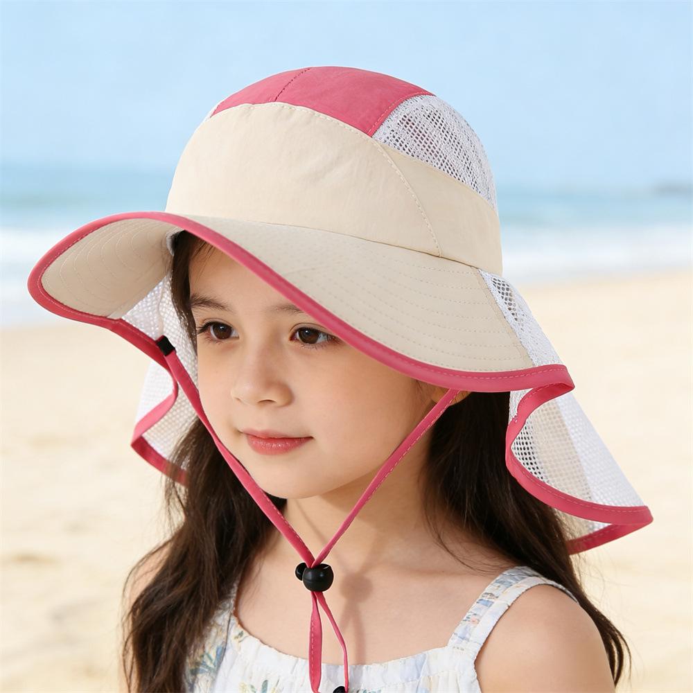 Summer Breathable Mesh Sun Hat for Kids - Wide Brim UV Protection