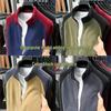 Men's Trendy Sherpa Fleece Half-Zip Hoodie: 2025 Autumn/Winter Color Block Stand Collar Windproof Jacket.