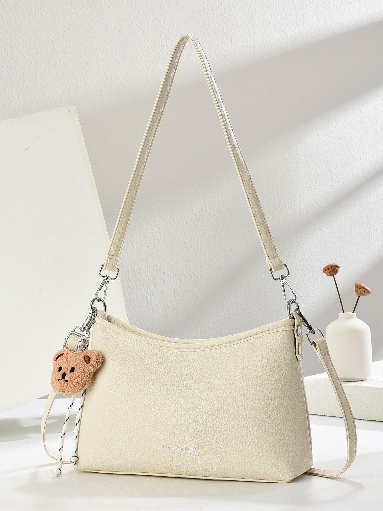 

Вместительная сумка кроссбоди из мягкой прочной модной изысканной легкой ткани, в стиле легкой роскоши, высокого качества, для通勤, для улицы белый