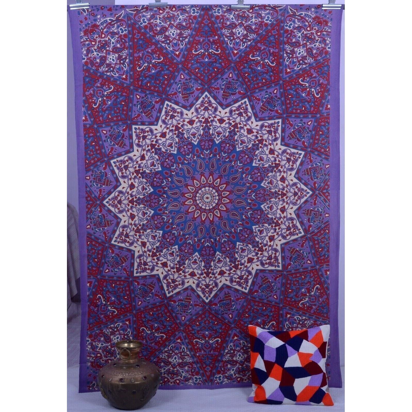 Tapestry Indian Purple Star Hippie Mandala 75x100