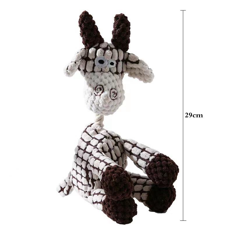 Dog Plush Toy Animals Shape Bite Resistant Squeaky Toys Corduroy Dog Toys for Small Large Dogs Puppy Pets Training Accessories