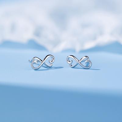 Pendientes pequeños con forma de lazo para mujer Pendientes orientales sencillos y versátiles con temperamento